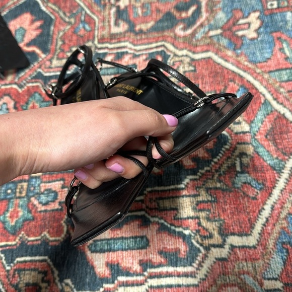 LIKE NEW Saint Laurent Nova Sandal in Nero size 37.5 / US 7.5 - Picture 9 of 11